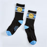 Performance Crew Socks | Happy Go Lucky Smiley | Black